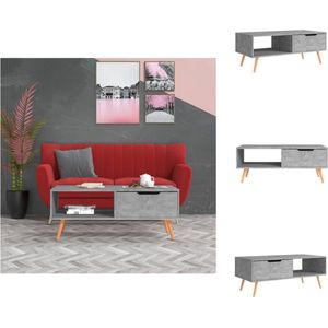 vidaXL Salontafel - Salontafels - Koffie Tafel - Koffie Tafels - Salontafel 100x49-5x43 cm spaanplaat betongrijs