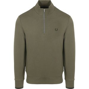 Fred Perry Half Zip Trui Olijfgroen - Maat M - Heren - Schipperstrui