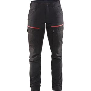 Blaklader Servicewerkbroek met stretch voor dames 7166-1845 - Zwart/Rood - D25