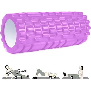 Mrs. Jones Foam Roller Yoga Pilates Stretching Spiermassagerol 33 x 14 cm Paars .
