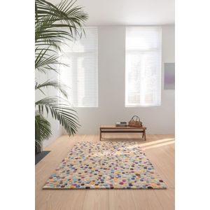 LIGNE PURE Dotted – vloerkleed – tapijt –handgetuft – wol – eco – modern – Multi - 60x120