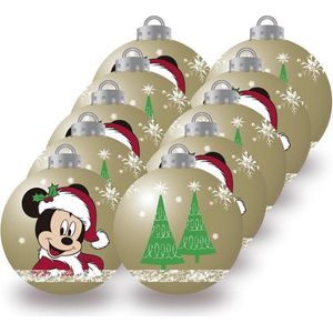 Kerstbal Mickey Mouse Happy smiles Gouden 10 Stuks Plastic (Ø 6 cm)