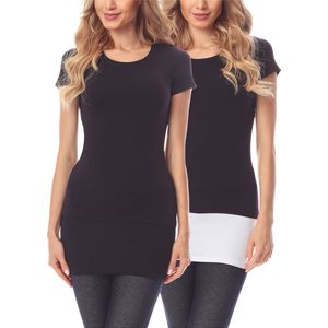 Merry Style Damesverlengband voor overhemden T-shirts – 6XL - Zwart/wit (2Pack) - MS-MS10-202-BB