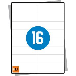 DULA Etiketten - Stickervellen A4 - 16 stickers per vel - 105 x 35 mm - 100 vel