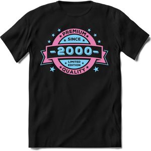 2000 Premium Quality | Feest Kado T-Shirt Heren - Dames | Licht Roze - Licht Blauw | Perfect Verjaardag Cadeau Shirt | Grappige Spreuken - Zinnen - Teksten | Maat XXL