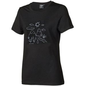 Ivanhoe t-shirt UW Cilla Outdoor voor dames - 100% merino wol - Zwart
