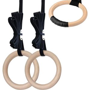 Houten Gymnastiekringen - Fitness - Fitnessapparatuur - Outdoor - Indoor - Home Trainer - Houten Turn Ringen