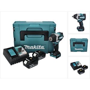 Makita DTW701RTJ 18V Li-Ion Accu slagmoersleutel set (2x 5.0Ah accu) in Mbox - 700 Nm - 1/2"" pin - koolborstelloos