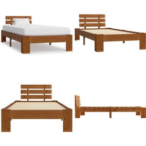 vidaXL Bedframe massief grenenhout honingbruin 90x200 cm - Bedframe - Bedframe - Bed Frame - Bed Frames