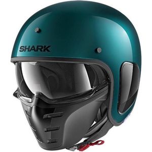 Shark S-Drak Blank Metal Groen  Jethelm - Motorhelm - Maat S