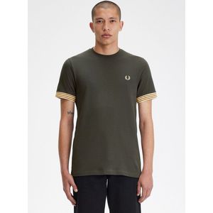 Fred Perry Striped cuff t-shirt - field green