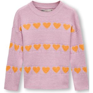 ONLY KMGDANA L/S HEART O-NECK KNT Meisjes Trui - Maat 116