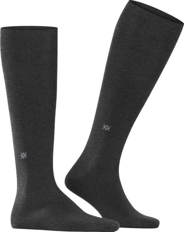 Burlington Dublin heren kniekousen - grijs (anthracite mel.)