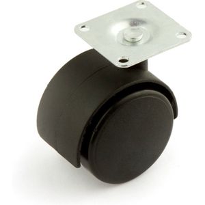 Zwart Zwenkwiel zonder rem 40mm, 35kg