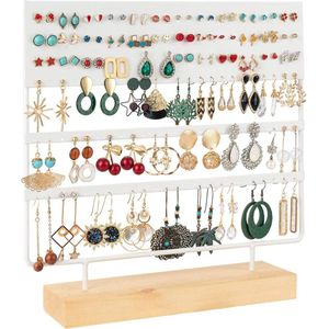 Oorbellenhouder - 144 gaten voor oorbellen organizer en sieradenopslag - 30 x 30 cm wit