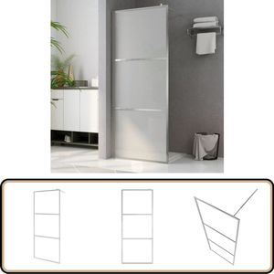 vidaXL Inloopdouchewand Mat ESG-glas 80x195 cm Inloopdouche - Douchescherm - Glazen Douchedeur - Badkamerspiegel - Modern Douche
