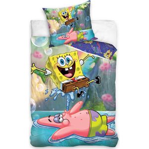 SpongeBob Dekbedovertrek Big Fun 140 x 200 cm Katoen  60 x 63 cm