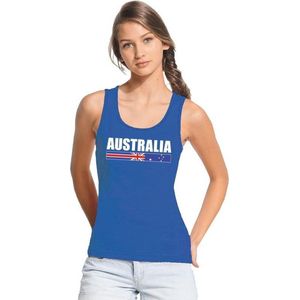 Blauw Australia supporter mouwloos shirt dames - Australie singlet shirt/ tanktop XL
