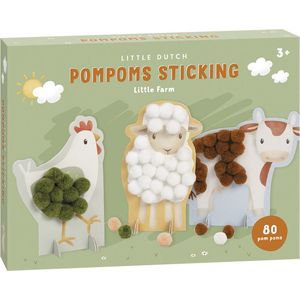 Little Dutch pompom plakken Little Farm knutselset - creatief educatief peuter kleuter speelgoed