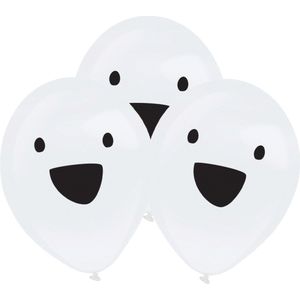 Amscan - LED Ballonnen Halloween Ghost 4 stuks - Halloween - Halloween Decoratie - Halloween Versiering - Halloween Ballonnen