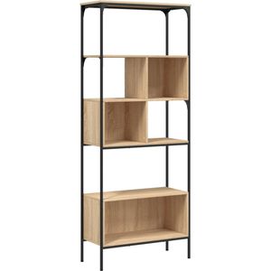 vidaXL - Boekenkast - 5-laags - 76x33x188,5 - cm - bewerkt - hout - sonoma - eiken