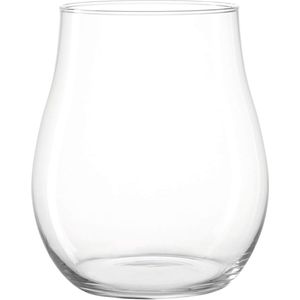 Handgemaakt windlicht van helder glas - 27 cm hoog, 23 cm diameter