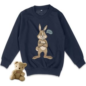 AWDis - Jongens en Meisjes Sweater Trui - Konijn - Donker Blauw - Maat 116 (S)