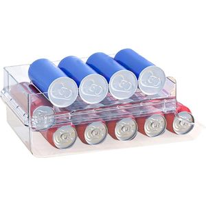 Soda Can Organizer voor Koelkast - 2 Tier Drank Dispenser voor 250ml/330ml Blikjes