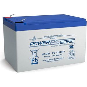 POWER SONIC 12V 12Ah F1 PS-12120VdS Oplaadbare loodaccu POWERSONIC