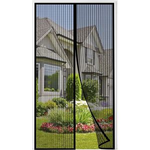 Magnetisch Vliegengordijn voor Balkon- en Terrasdeuren, Insectenbescherming, 140 x 240 cm, Zwarte Kleur