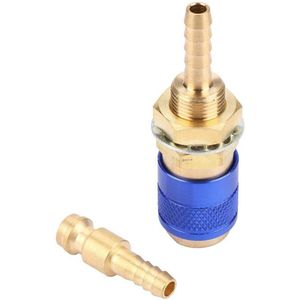 Gas & Water Snelkoppeling Koppeling Ontkoppel Industiral Benodigdheden voor MIG TIG Lasser Torch Fitting Voor Lastoorts (Blauw)