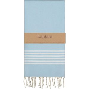 Lantara hamamdoek Provence Lichtblauw - 100x200cm - Saunadoek strandlaken strandhanddoek hamam handdoek reishanddoek