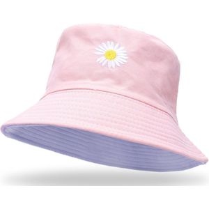 Su.B Hoed - Bucket Hat – Vissershoedje Heren – Zonnehoed Dames – Reversible – Unisex - Pink / Paars