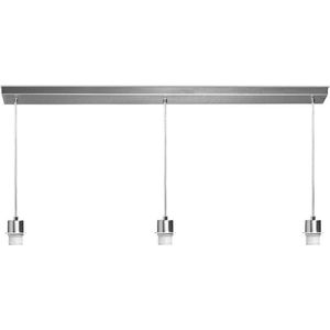 Home Sweet Home - Moderne verlichtingspendel Beam 3 voor lampenkap - Geborsteld staal - 98/9.5/15-100cm - 3 lichts hanglamp gemaakt van Metaal - geschikt voor E27 LED lichtbron - voor lampenkap met doorsnede max.20cm