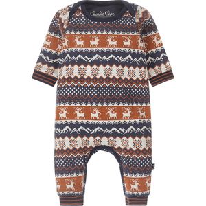 Charlie Choe - Baby Jumpsuit Longsleeve - Navy met prints - Maat 62