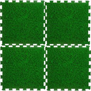 16x Stuks Foam Puzzelmat Zwembadtegels/Fitnesstegels Gras 50 X 50 cm