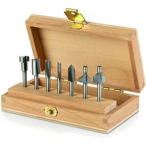 Multifunctionele Freesbits voor Rotatiegereedschap in Houten Gereedschapskoffer - Schacht 32 mm - Dremel 660 Freesbitset met 7 Stuks cut rotary burr set