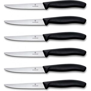 Victorinox Steakmes - 6 stuks - zwart