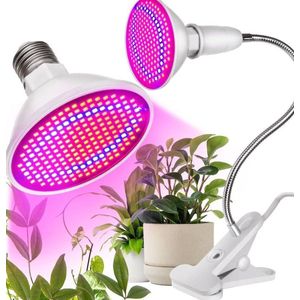 Ariko LED groeilamp -  Bloeilamp - Kweeklamp - Grow light - groei lamp - 200 LED - 9,5 Watt - Full spectrum lamp met flexibele lamphouder / klem spotje