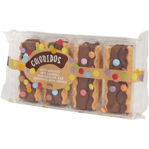 Coloridos koekjes -200g - Crispy Biscuits - Caramel - Melkchocolade - met chocoladepastilles