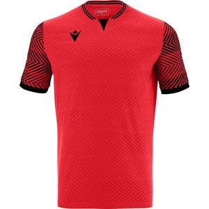 Macron Tureis Shirt Korte Mouw Heren - Rood / Zwart | Maat: S