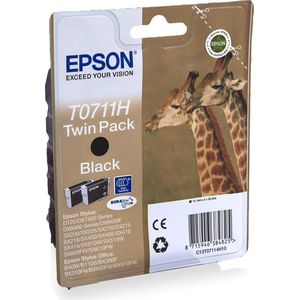 Epson T0711H - Inktcartridge / Zwart / Twin Pack