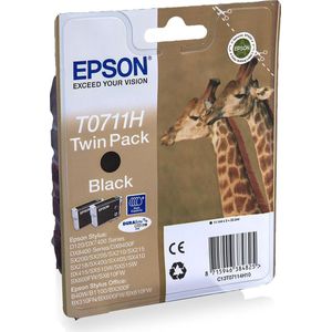 Epson T0711H - Inktcartridge / Zwart / Twin Pack