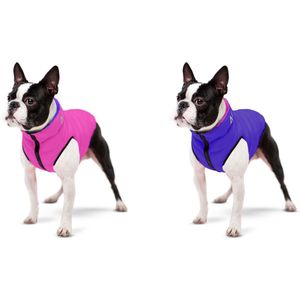 AiryVest Versatile Hondenjas / Hondenjack - Gevoerd - Omkeerbaar - Pink-Purple - Maat: S40 (GELIEVE ALVORENS BESTELLEN OPMETEN)