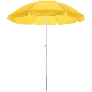 Gele Strand Parasol Polyester 145 cm - Verstelbaar - Zonbescherming - Voordelige Parasols