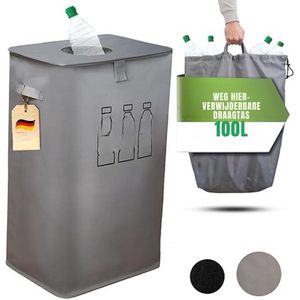 Zylo® Statiegeld Container - Container - Vuilnisbak - 100 liter - 41x33x70cm - Grijs