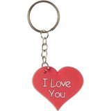 Hart sleutelhanger I Love You 5 Cm Rood