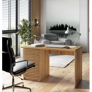 Bisett 140x60 - bureau met lades - 4 lades - computerbureau - lattenbodem - bruin - ambachtelijk eiken - Maxi Maja
