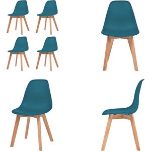 vidaXL Eetkamerstoelen 4 st kunststof turquoise - Eetkamerstoel - Eetkamerstoelen - Bijzetstoel - Bijzetstoelen