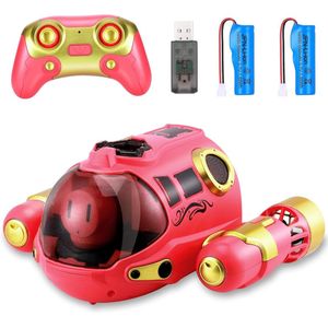 Bestuurbare Boot 2.4GHz RC Boot Bad Speelboot met Spray en Lichtfunctie – RC Onderzeeër voor Kinderen, Zwembad Buiten Speelgoed voor Jongens en Meisjes – Zomer Speelgoed voor Kinderen (Rood)